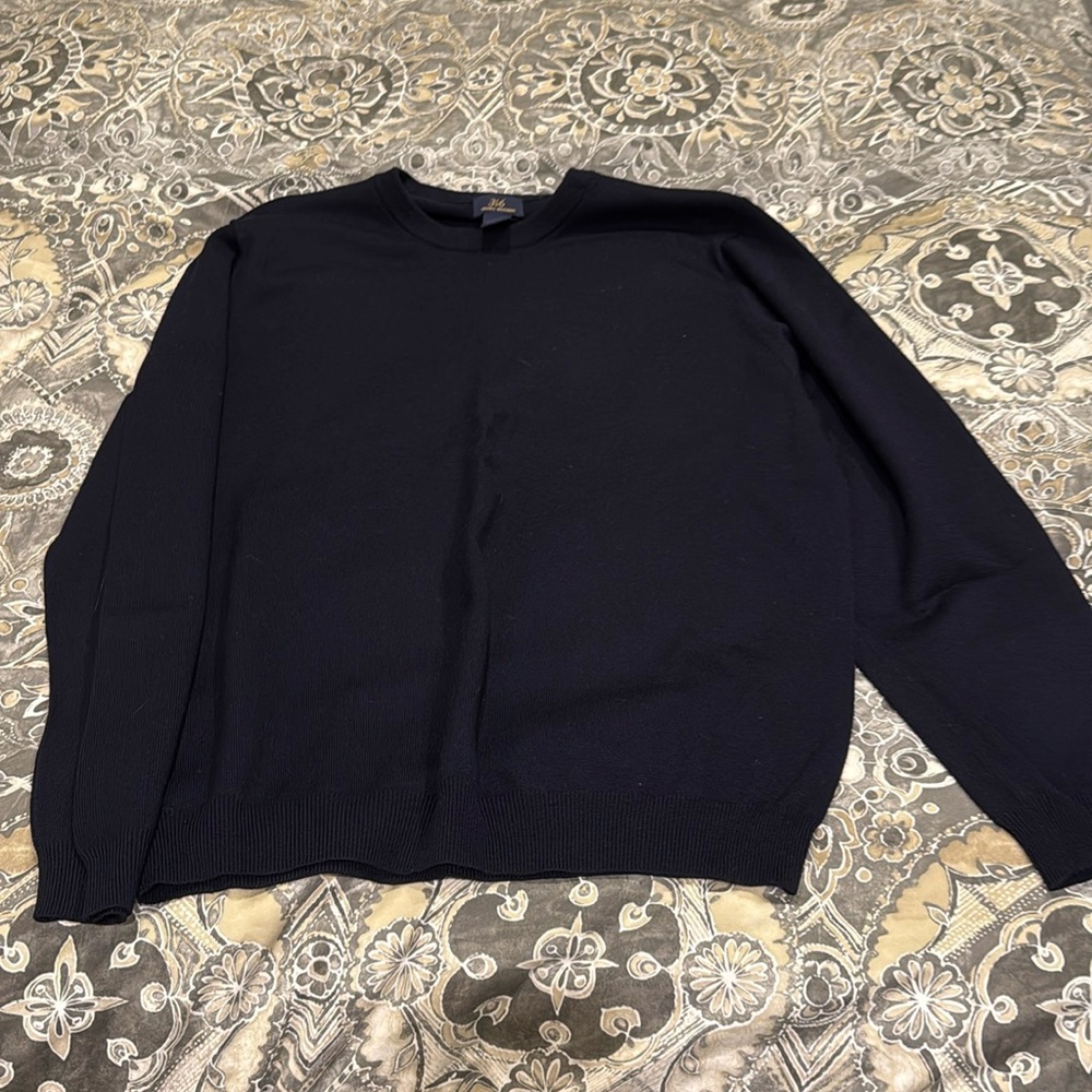 Brooks Brothers 346 Navy Blue Merino Wool Sweater XL